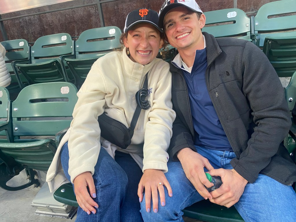 Isabel and James after their engagement in the Bay Area.